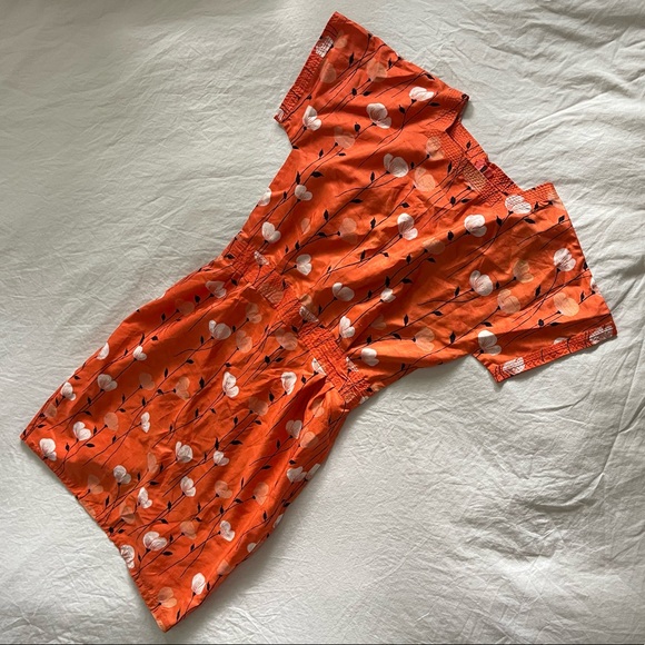 Floral Poppy Print Orange Dress - Picture 2 of 8